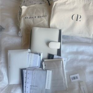 Pocket Ivory Leather Planner by Cloth & Paper with assorted inserts